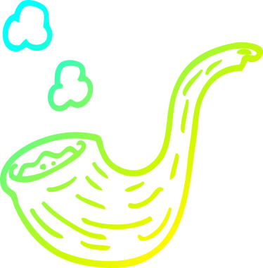 Bir insan tarafından çizilmiş sigara piposunun soğuk gradyan çizimi.