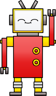 Bir insan tarafından çizilmiş bir robotun gölgelenmiş çizimi