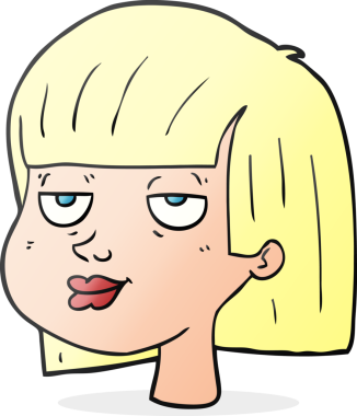 Bir insan tarafından çizilmiş serbest çizim kadın yüzü.