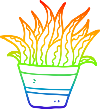 gökkuşağı gradyanı bir insan tarafından çizilmiş bir bitkinin çizimi