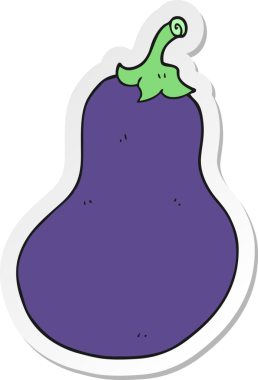 Bir insan tarafından çizilmiş bir patlıcan karikatürü.