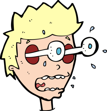 Çizgi film bir insan tarafından çizilmiş gözleri olan bir adamı şaşırttı.