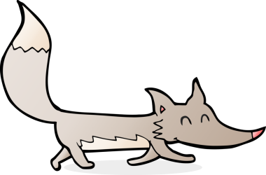 Bir insan tarafından çizilmiş küçük bir kurt.