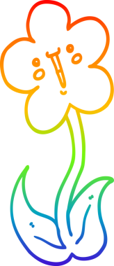 gökkuşağı gradyan çizimi bir insan tarafından çizilmiş bir karikatür çiçeği