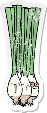 Bir insan tarafından çizilmiş taze soğan etiketi.