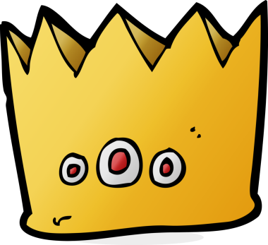 Bir insan tarafından çizilmiş karikatür tacı