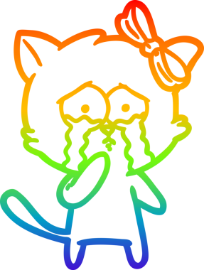 gökkuşağı gradyanı çizimi bir insan tarafından çizilmiş çizgi film kedisi