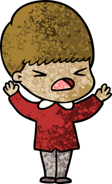 Çizgi film bir insan tarafından çizilmiş stresli adam