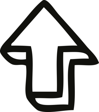 Bir insan tarafından çizilmiş bir okun çizgi çizimi