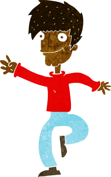 çizgi film mutlu adam dans bir insan tarafından çizilmiş