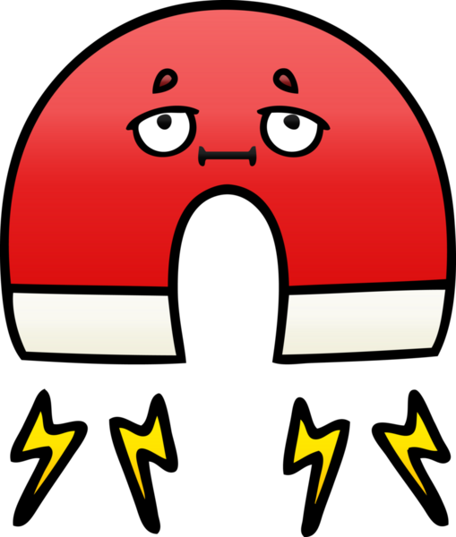 Bir insan tarafından çizilmiş bir mıknatısın gölgelenmiş gradyanı