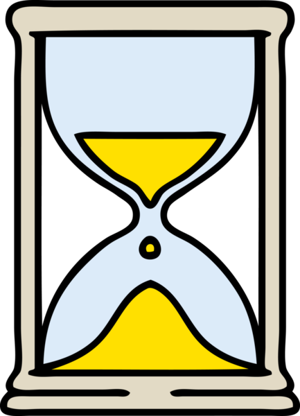 Bir insan tarafından çizilmiş kum saatinin çizgi filmi.