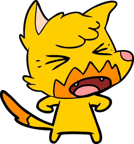 Bir insan tarafından çizilmiş tilki çizgi film karakteri