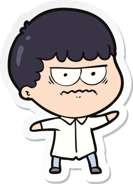 Bir insan tarafından çizilmiş bir karikatür çıkartması.