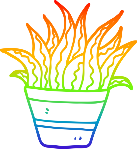 gökkuşağı gradyanı bir insan tarafından çizilmiş bir bitkinin çizimi