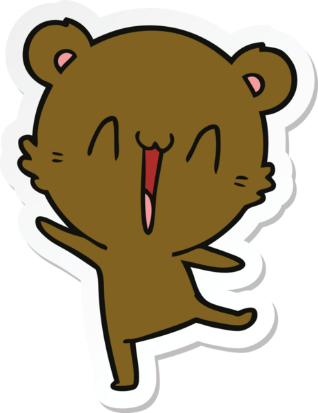 Bir insan tarafından çizilmiş mutlu ayı karikatürü.