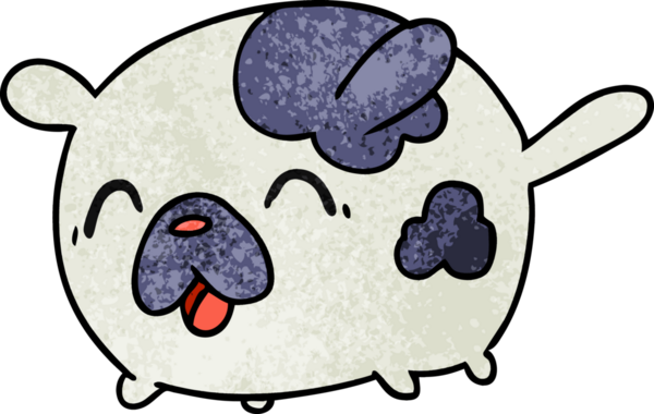 desenli çizgi film çizimi kawaii sevimli yama köpeği bir insan tarafından çizilmiş.