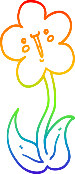 gökkuşağı gradyan çizimi bir insan tarafından çizilmiş bir karikatür çiçeği