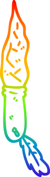 gökkuşağı gradyan çizgi çizimi bir insan tarafından çizilmiş taş hançer