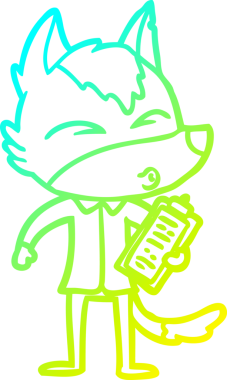 Bir çizgi film karakteri kurdunun insan tarafından çizilmiş soğuk çizgi çizimi.