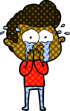 Bir insan tarafından çizilen endişeli, ağlayan adam.