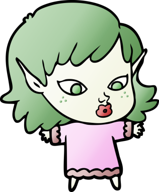 Bir insan tarafından çizilmiş güzel elf kızı.