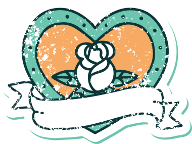 Bir insan tarafından çizilmiş kalp gülü ve bayrağının sembolik dövmeli resmi.