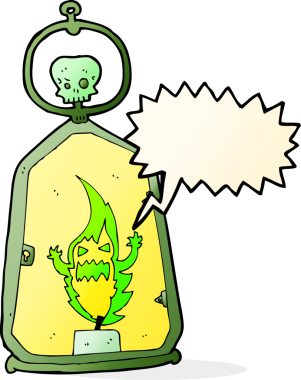 bir insan tarafından çizilmiş konuşma baloncuklu karikatür feneri.