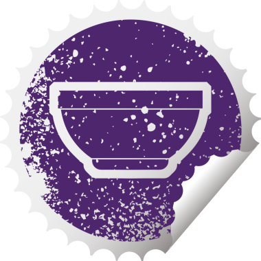 Bir insan tarafından çizilmiş bir kâsenin sıkıntılı çıkartma simgesi