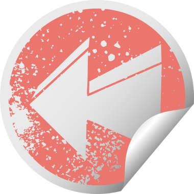 sıkıntılı dairesel soyma etiketi bir insan tarafından çizilmiş tuhaf sembol oku