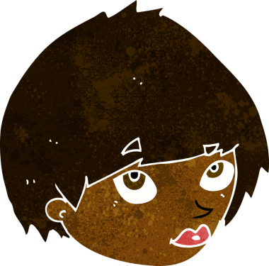 Bir insan tarafından çizilmiş bir kadın yüzü.