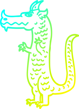 Bir insan tarafından çizilmiş bir ejderhanın soğuk çizgi çizimi.