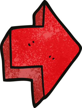 bir insan tarafından çizilmiş kırmızı ok karalaması