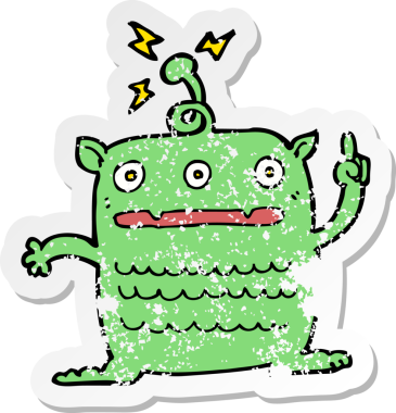 Bir insan tarafından çizilmiş garip bir çizgi filmin gerilimli yapıştırması.