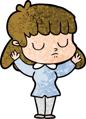 Bir insan tarafından çizilmiş ilgisiz bir kadın çizgi filmi.