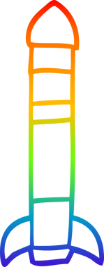 gökkuşağı gradyan çizgi çizimi Bir insan tarafından çizilmiş çizgi uzun roket