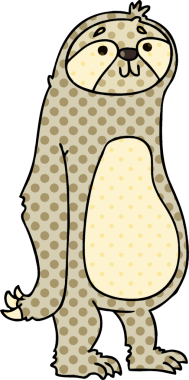 Bir insan tarafından çizilmiş tuhaf çizgi film tembelliği.