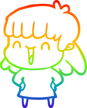 gökkuşağı gradyan çizimi bir insan tarafından çizilmiş bir karikatür kadın