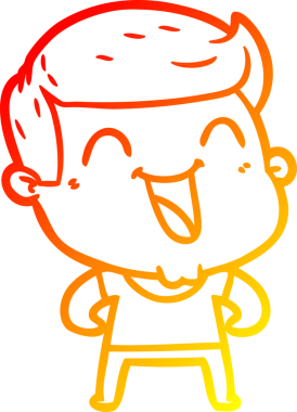 Bir insan tarafından çizilmiş gülen çizgi film karakterinin sıcak çizgi çizimi