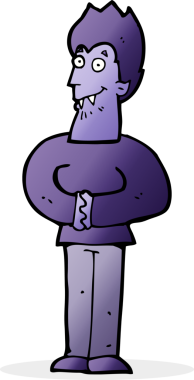 Bir insan tarafından çizilmiş bir vampir çizgi filmi.