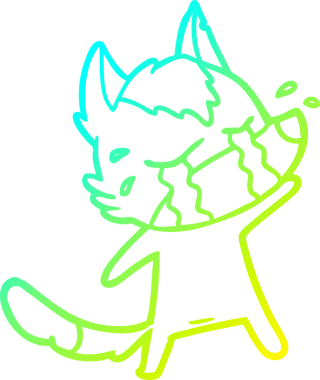 Bir insan tarafından çizilmiş ağlayan kurdun soğuk çizgi çizimi.