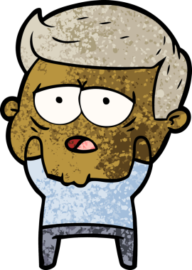 Bir insan tarafından çizilmiş yorgun bir adam.