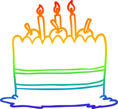 bir insanın çizdiği doğum günü pastasının gradyan çizgisi