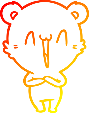 Bir insan tarafından çizilen mutlu ayı karikatürünü çiziyorum.