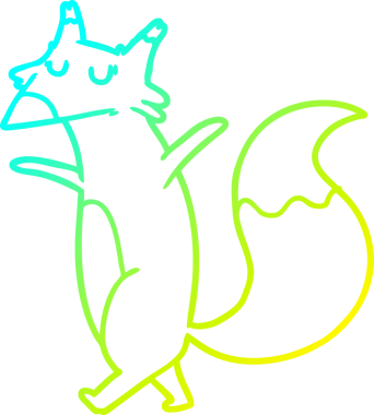 Bir insan tarafından çizilmiş bir tilki çizgi çizimi.