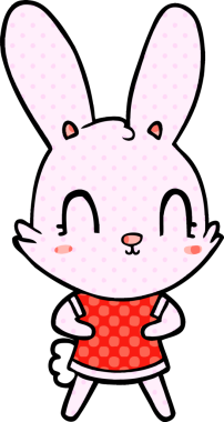 Bir insan tarafından çizilmiş sevimli çizgi film tavşanı.