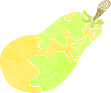 Bir insan tarafından çizilmiş bir armut.