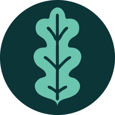 Bir insan tarafından çizilmiş yaprağın ikonik dövme şekli