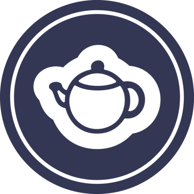 çay demliği dairesel simgesi bir insan tarafından çizilmiş.