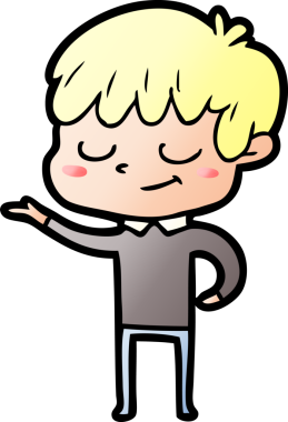 Bir insan tarafından çizilmiş mutlu çocuk çizgi filmi.